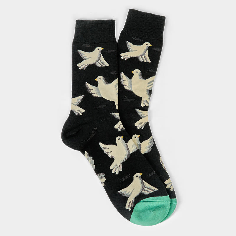 Chaussettes unisexes en coton à motif Buddha Stones Doves pour hommes et femmes - image 5
