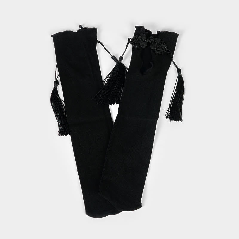 Chaussettes mi-mollet en coton pour femme, motif grenouille chinoise, couleur pure, motif Buddha Stones - image 3