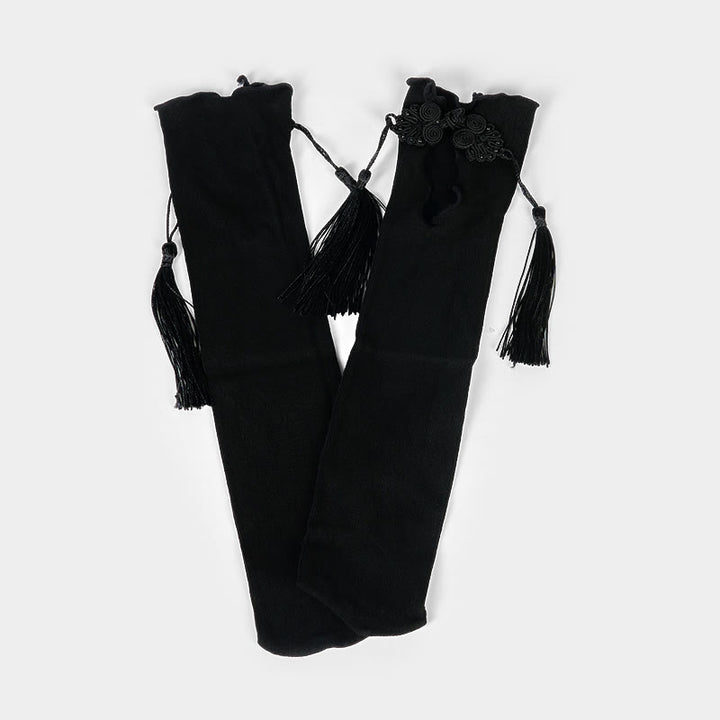 Chaussettes mi-mollet en coton pour femme, motif grenouille chinoise, couleur pure, motif Buddha Stones - image 3