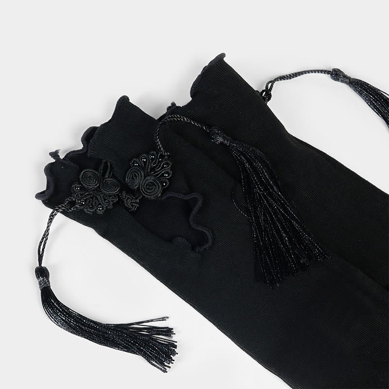 Chaussettes mi-mollet en coton pour femme, motif grenouille chinoise, couleur pure, motif Buddha Stones - image 4