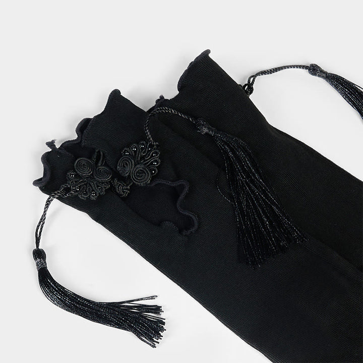 Chaussettes mi-mollet en coton pour femme, motif grenouille chinoise, couleur pure, motif Buddha Stones - image 4