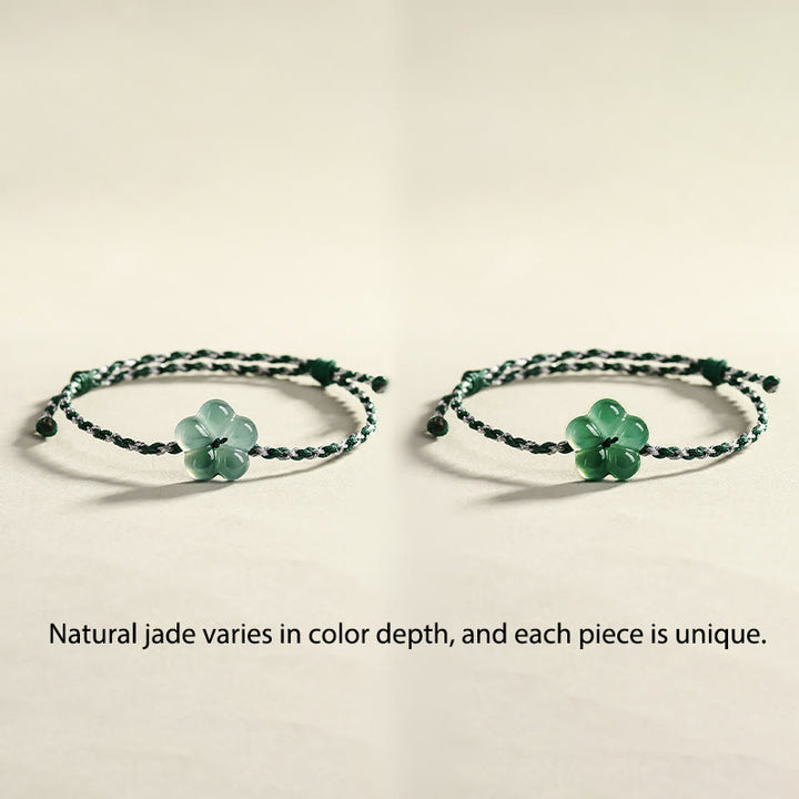 Bracelet de prospérité tissé à la main en jade fleur naturelle de Buddha Stones - image 6