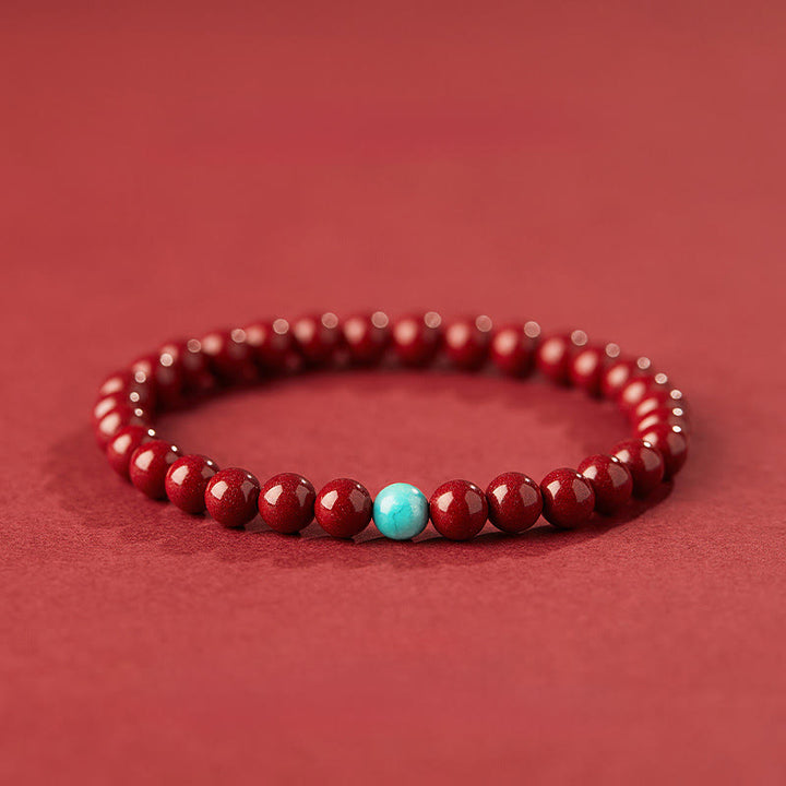 Bracelet de concentration en turquoise Buddha Stones - Cinabre 6 mm - image 0