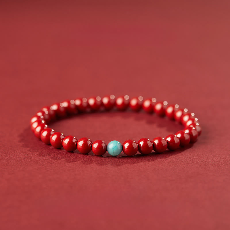 Bracelet de concentration en turquoise Buddha Stones - Cinabre impérial de 6 mm - image 3