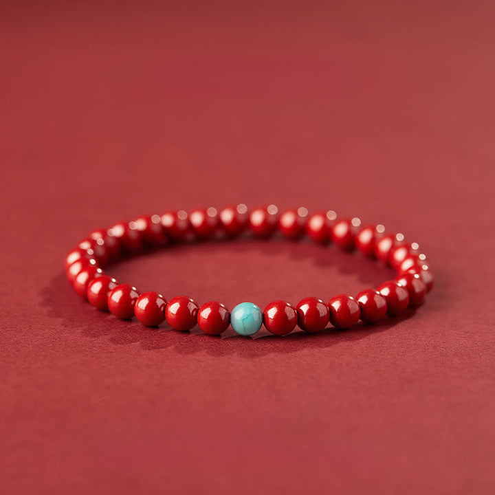 Bracelet de concentration en turquoise Buddha Stones - Cinabre impérial de 6 mm - image 3
