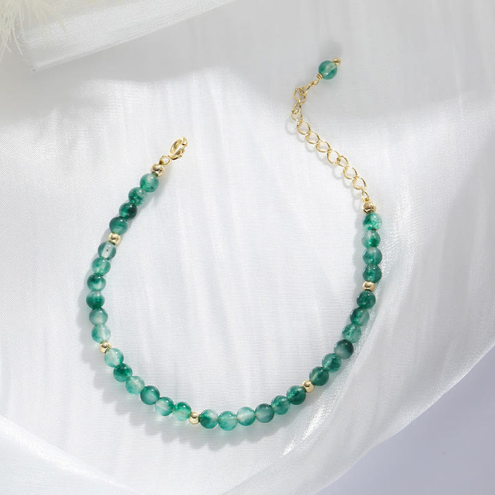 Bracelet de guérison en agate mousse naturelle plaqué or 14 carats de Buddha Stones - image 3