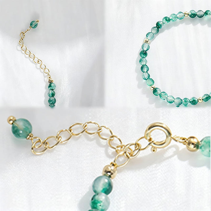 Bracelet de guérison en agate mousse naturelle plaqué or 14 carats de Buddha Stones - image 6