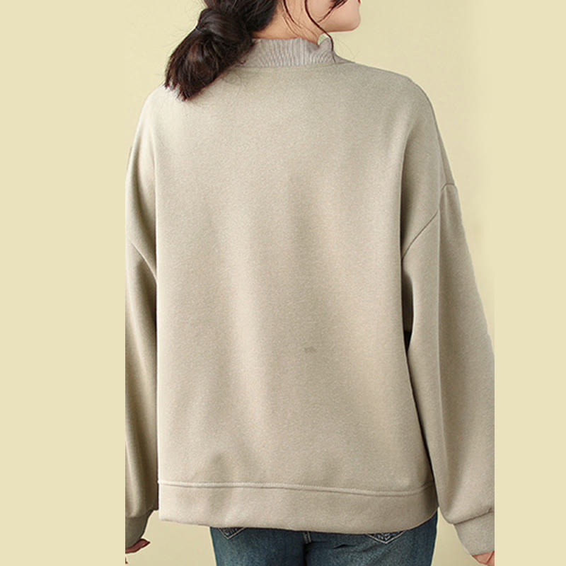 Veste en coton à manches longues et col ras du cou pour femme avec poches et boutons Buddha Stones - image 11