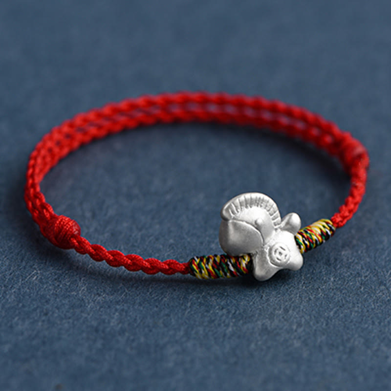 Bracelet de cheville tressé en argent sterling 999 avec Buddha Stones Année du Cheval - image 13