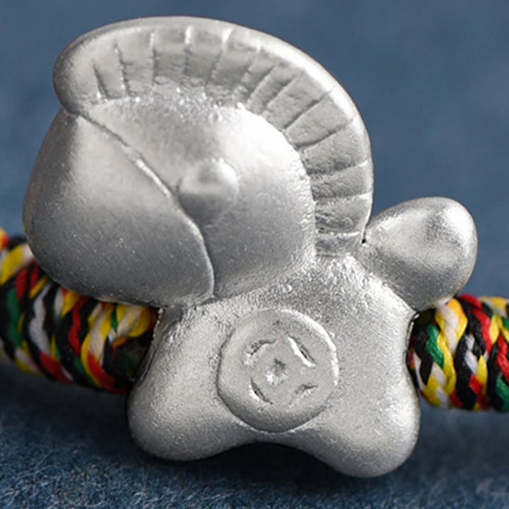 Bracelet de cheville tressé en argent sterling 999 avec Buddha Stones Année du Cheval - image 15