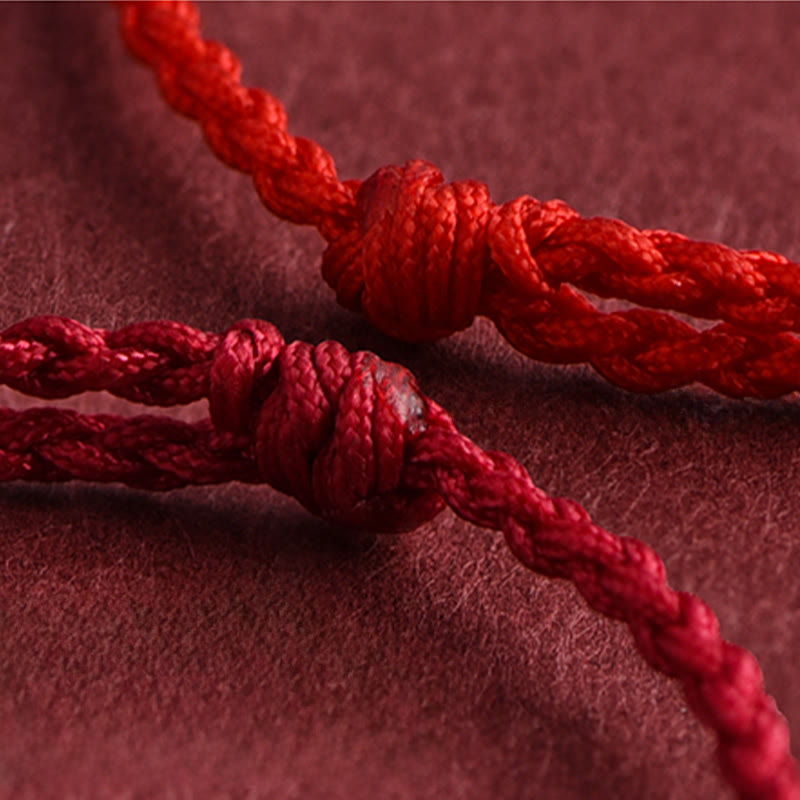 Bracelet de cheville tressé en argent sterling 999 avec Buddha Stones Année du Cheval et pièces de cuivre - image 3