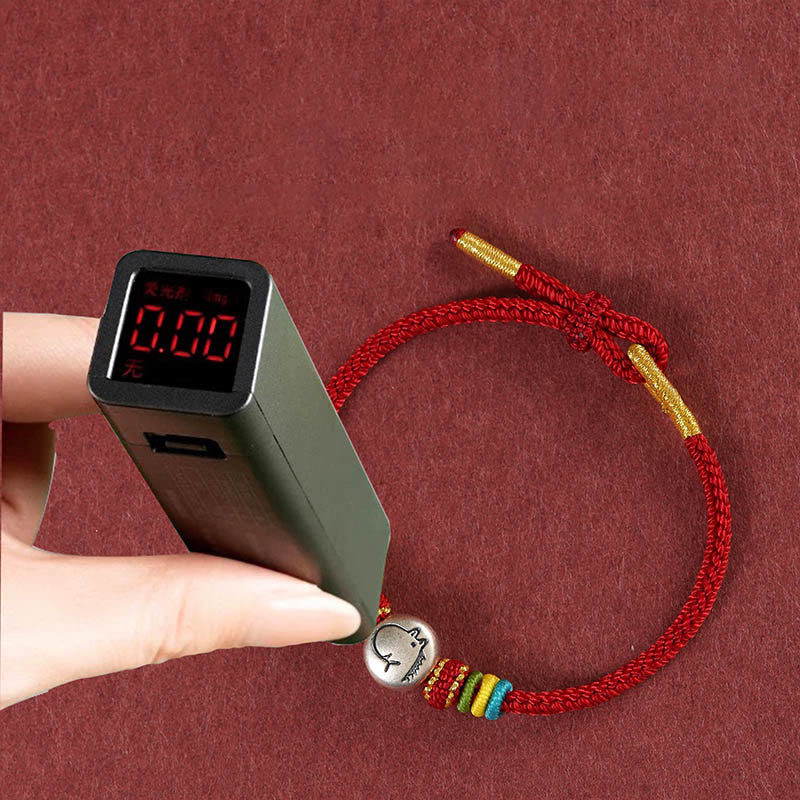 Bracelet de foi tressé en argent sterling 999 avec cordon rouge et pierres de Buddha Stones Année du Cheval - image 4