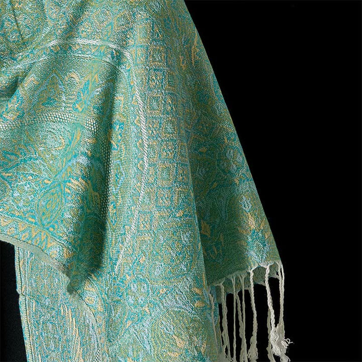 Buddha Stones à pompons et motif géométrique jacquard en forme de fleur de cajou verte printanière - image 4