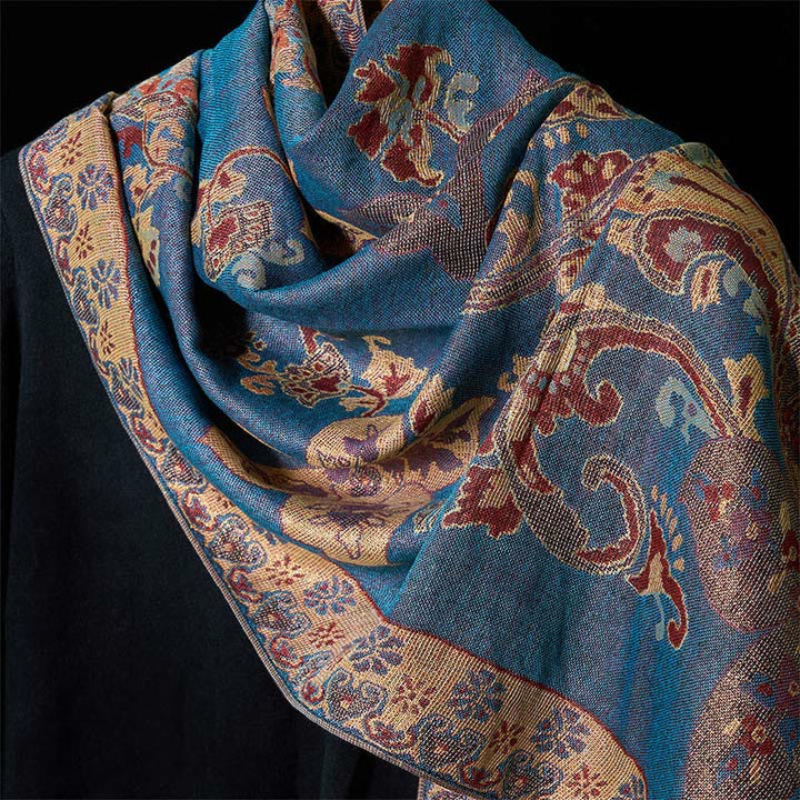 Écharpe confortable à pompons et motif géométrique floral de printemps en Buddha Stones - image 9