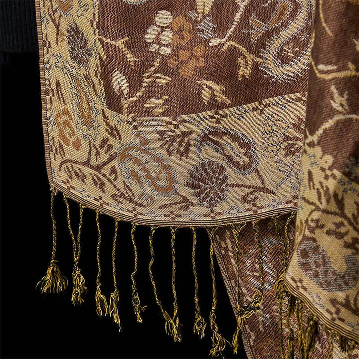 Écharpe douce à pompon et motif floral de fleurs de cajou de printemps Buddha Stones - image 5