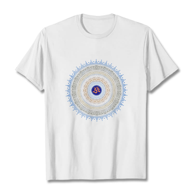 T-shirt à motif Buddha Stones Mandala Flower OM - Blanc - 2XL - image 7