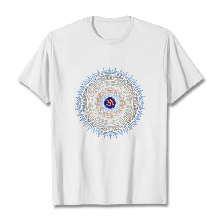 T-shirt à motif Buddha Stones Mandala Flower OM - Blanc - 2XL - image 7