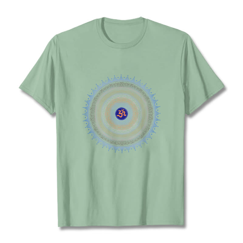 T-shirt à motif Buddha Stones Mandala Flower OM - Vert pâle - 2XL - image 14