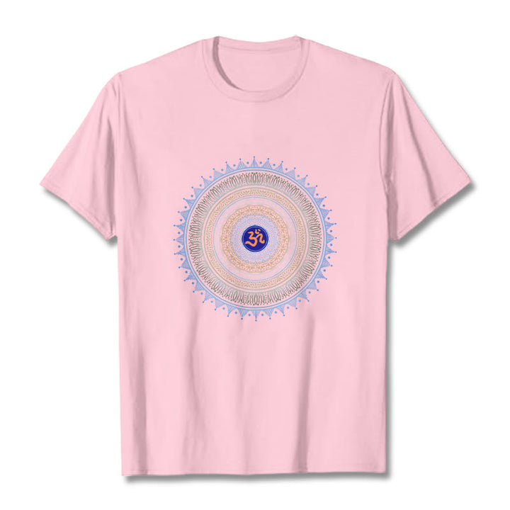 T-shirt à motif Buddha Stones Mandala Flower OM - Rose clair - 2XL - image 12