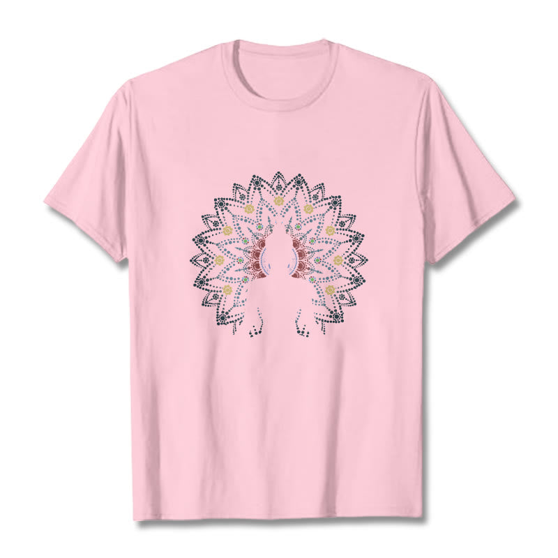 T-shirt à motif Bouddha serein assis Buddha Stones et mandala - Rose clair - 2XL - image 14