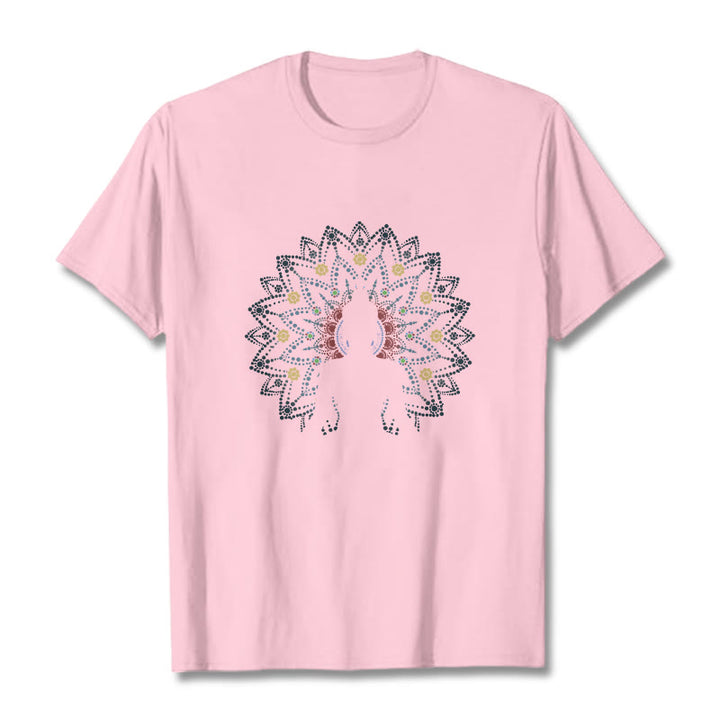 T-shirt à motif Bouddha serein assis Buddha Stones et mandala - Rose clair - 2XL - image 14