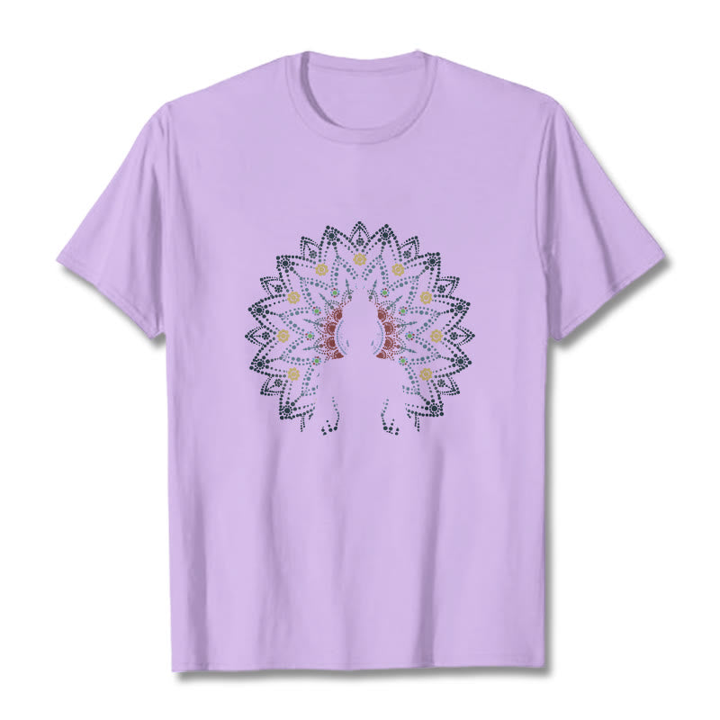 T-shirt à motif Bouddha serein assis Buddha Stones et mandala - Prune - 2XL - image 16