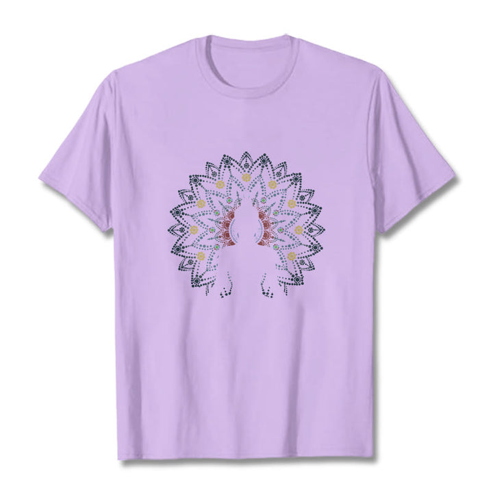 T-shirt à motif Bouddha serein assis Buddha Stones et mandala - Prune - 2XL - image 16