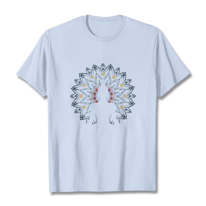 T-shirt à motif Bouddha serein assis Buddha Stones et mandala - Cyan clair - 2XL - image 18