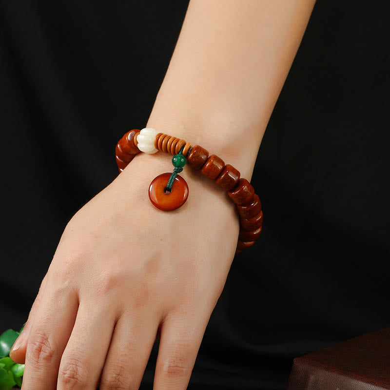 Bracelet d'illumination en Buddha Stones , motif boucle de paix et lotus - image 2