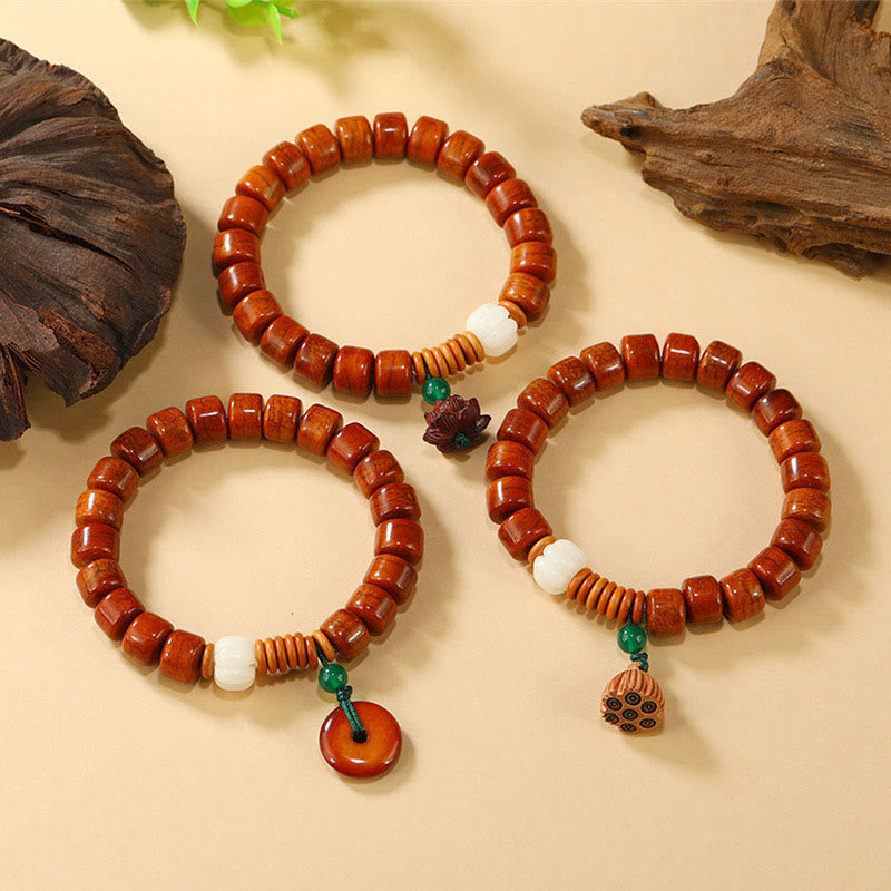 Bracelet d'illumination en Buddha Stones , motif boucle de paix et lotus - image 11
