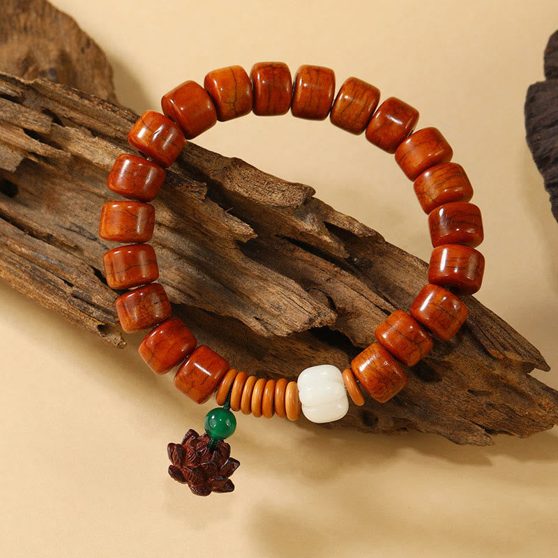 Bracelet d'illumination en Buddha Stones , motif boucle de paix et lotus - image 6