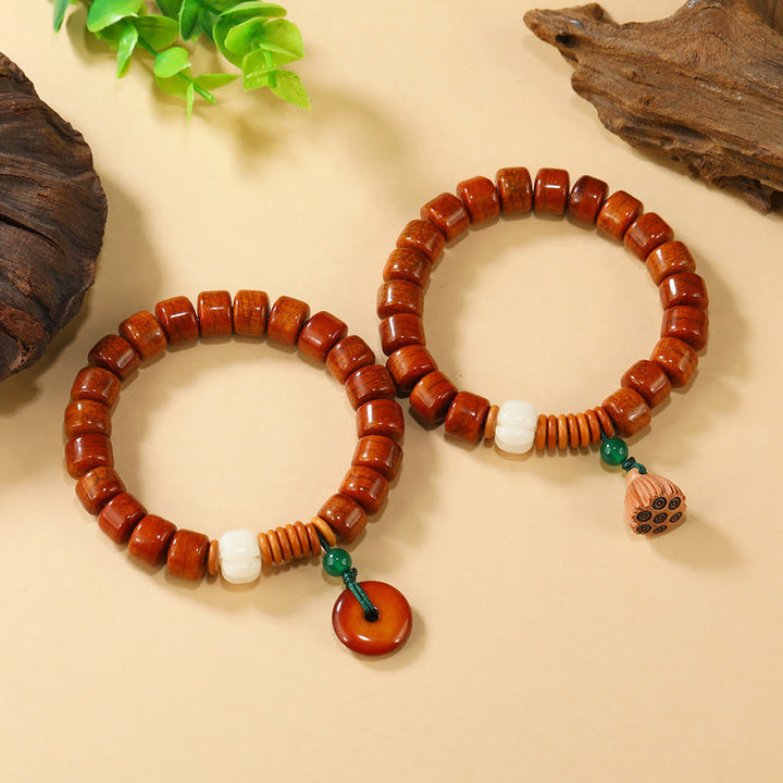 Bracelet d'illumination en Buddha Stones , motif boucle de paix et lotus - image 10