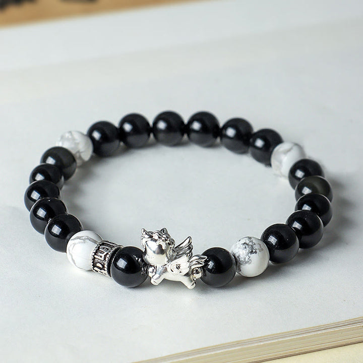 Bracelet de force Bodhi Seed en obsidienne noire naturelle en argent sterling 999 et Buddha Stones - image 3