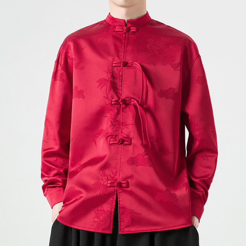 Veste de costume Tang à manches longues pour homme, motif Buddha Stones, à boutons grenouille - image 1