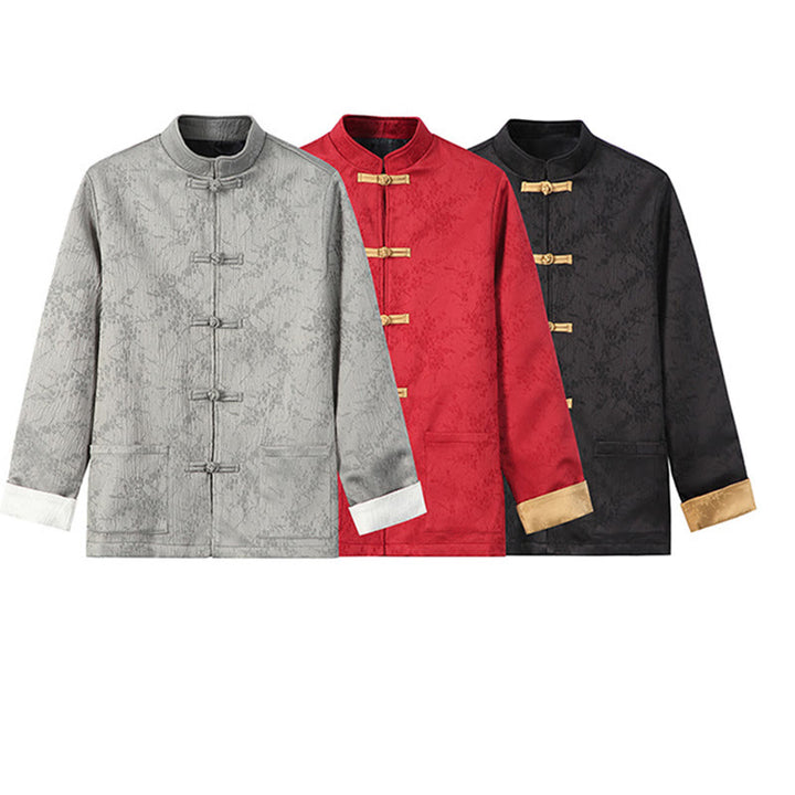 Veste en coton à manches longues et col montant en jacquard Buddha Stones pour homme avec poches - image 15