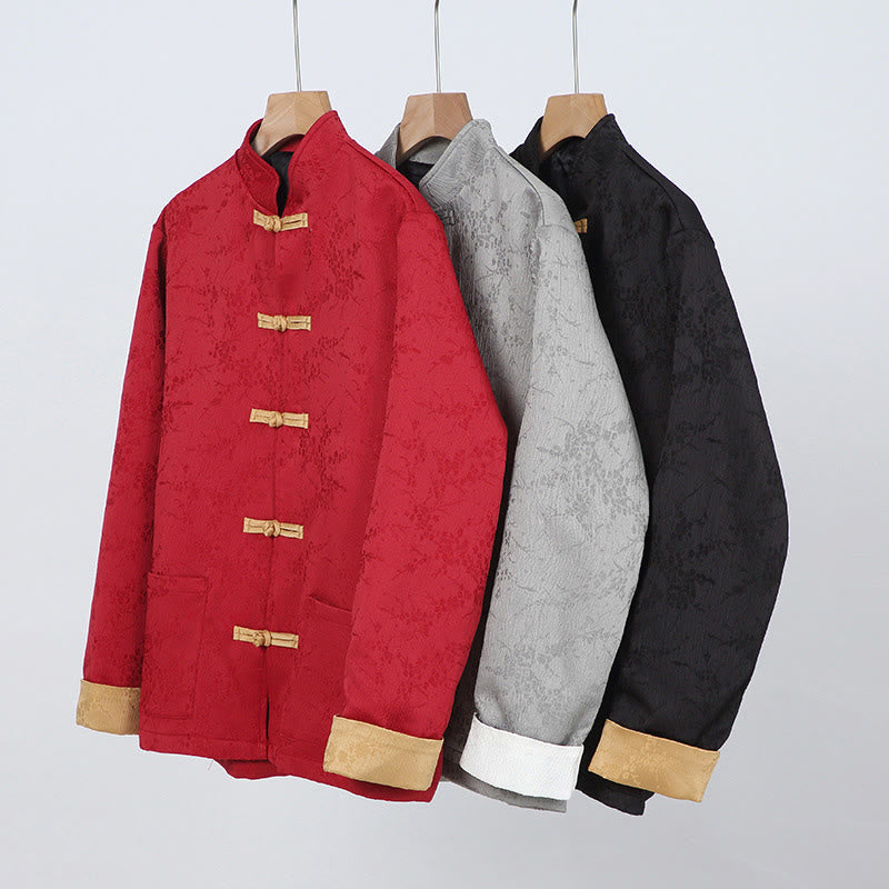 Veste en coton à manches longues et col montant en jacquard Buddha Stones pour homme avec poches - image 13