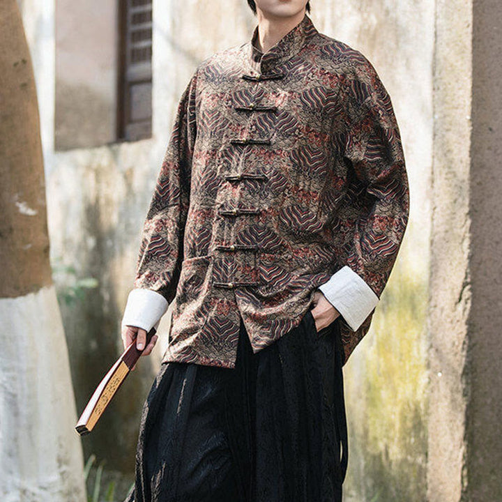 Chemise à manches longues et poches pour homme, motif floral imprimé Buddha Stones - image 18
