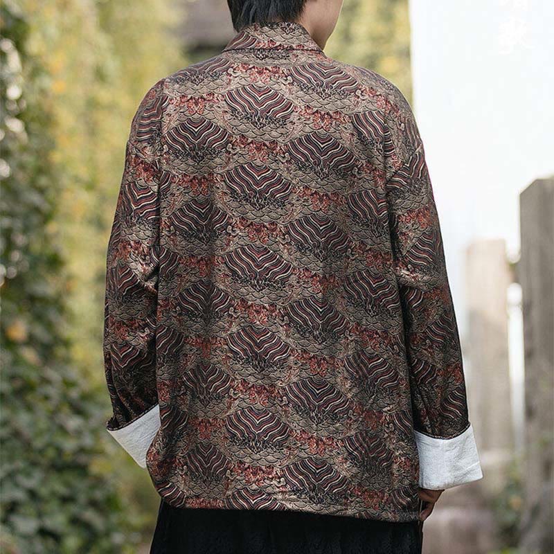 Chemise à manches longues et poches pour homme, motif floral imprimé Buddha Stones - image 24