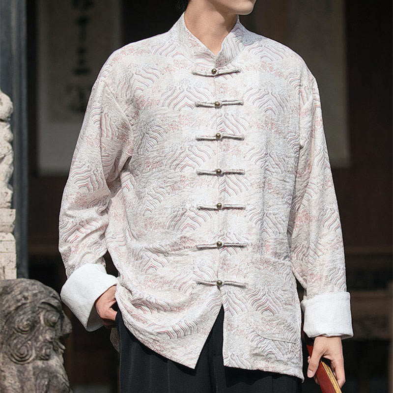 Chemise à manches longues et poches pour homme, motif floral imprimé Buddha Stones - image 12