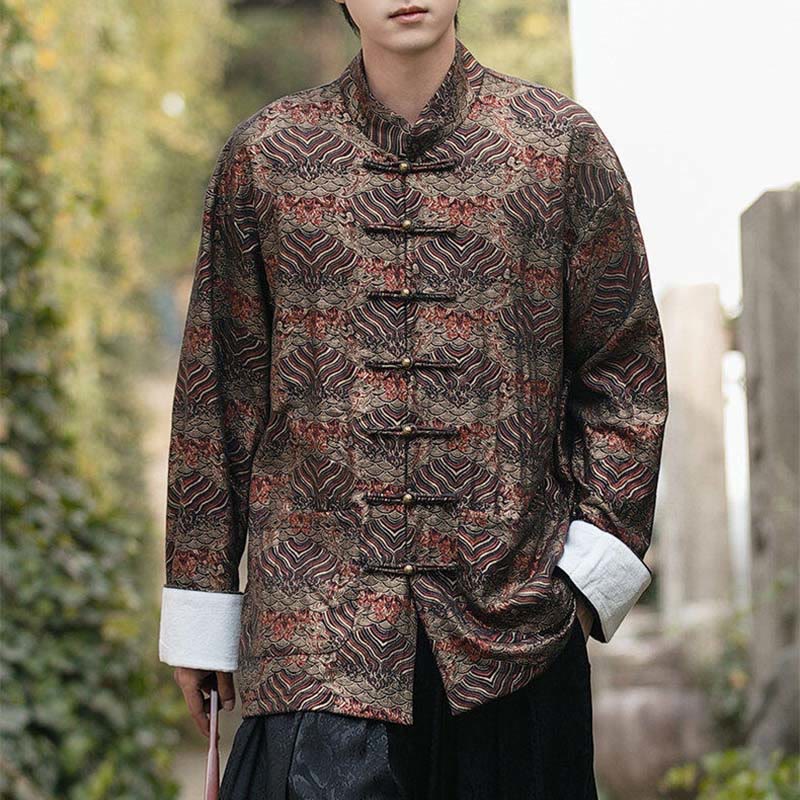 Chemise à manches longues et poches pour homme, motif floral imprimé Buddha Stones - image 23