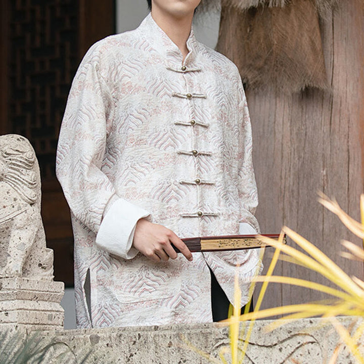 Chemise à manches longues et poches pour homme, motif floral imprimé Buddha Stones - image 11