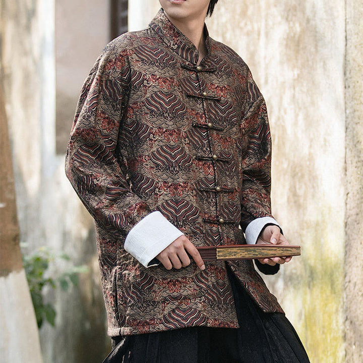 Chemise à manches longues et poches pour homme, motif floral imprimé Buddha Stones - image 19