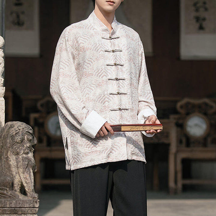 Chemise à manches longues et poches pour homme, motif floral imprimé Buddha Stones - image 14