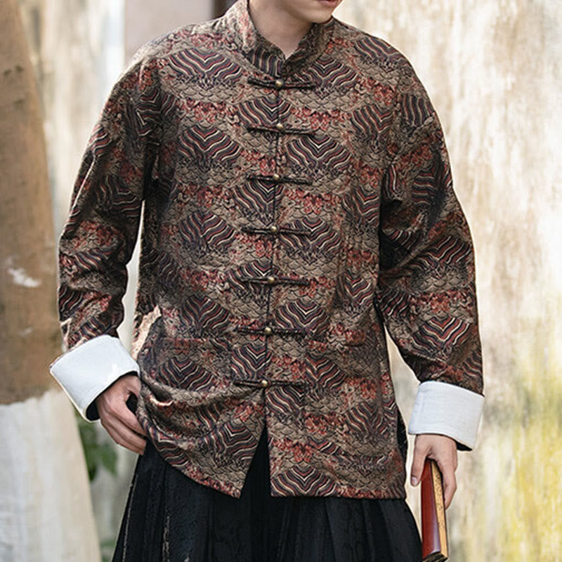 Chemise à manches longues et poches pour homme, motif floral imprimé Buddha Stones - image 22