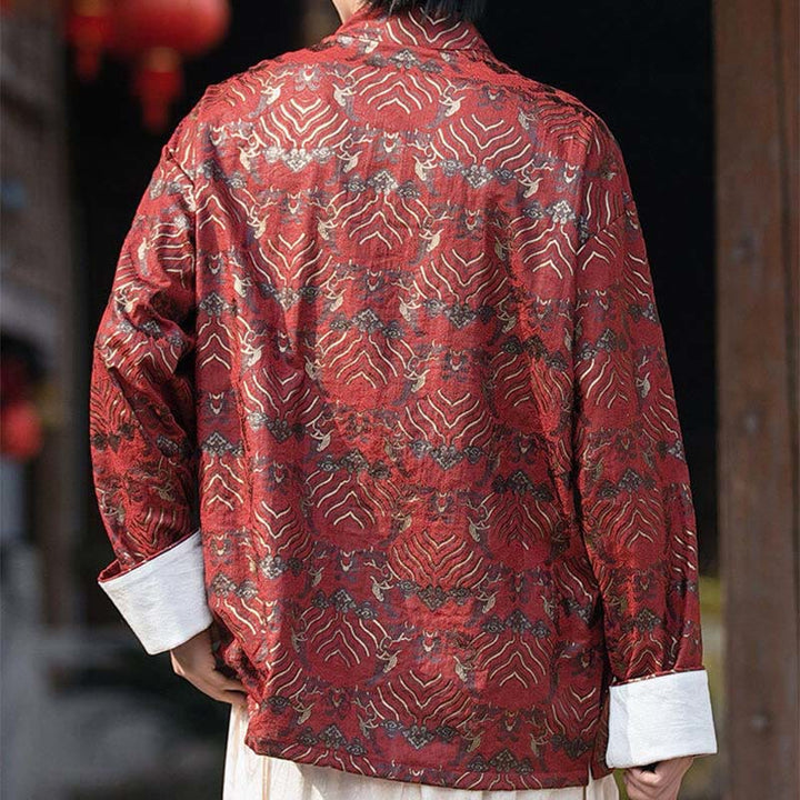 Chemise à manches longues et poches pour homme, motif floral imprimé Buddha Stones - image 3