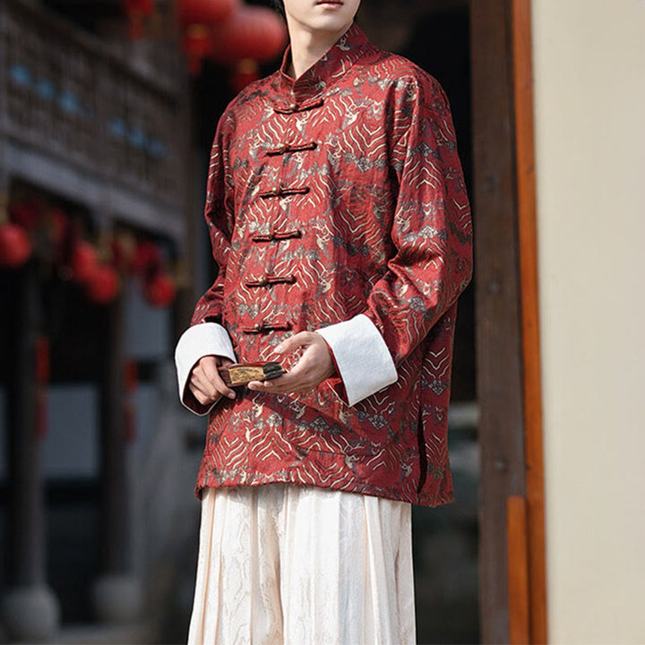 Chemise à manches longues et poches pour homme, motif floral imprimé Buddha Stones - image 6