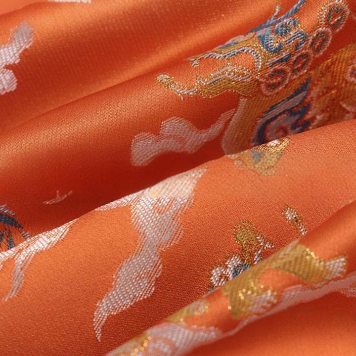 Veste homme à manches longues et boutons grenouille avec poches, Buddha Stones, orange, Kirin, nuages de bon augure - image 12