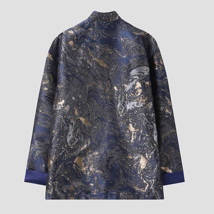 Veste à manches longues et poches pour homme, Buddha Stones, montagnes d'eau bleues qui coulent - image 2