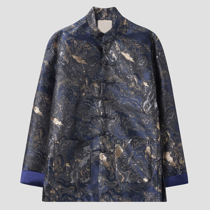 Veste à manches longues et poches pour homme, Buddha Stones, montagnes d'eau bleues qui coulent - image 1
