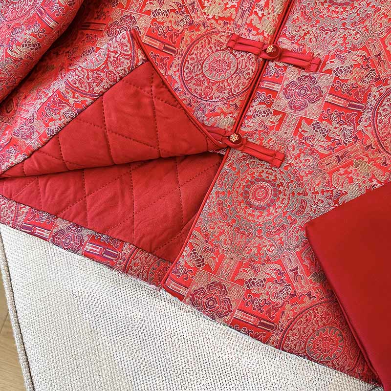 Veste en coton à manches longues et poches pour femme Buddha Stones, motif floral symétrique en jacquard - image 11